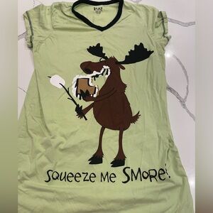 Lazy One Green Moose Pajama Shirt